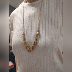 Kate Spade long gold tone necklace